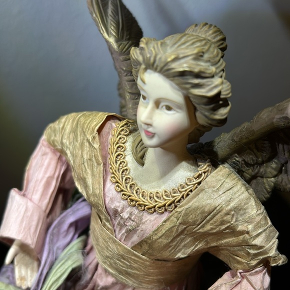Vintage Angel Cartapesta-style paper-mache Christmas tree topper / statue - Picture 9 of 12